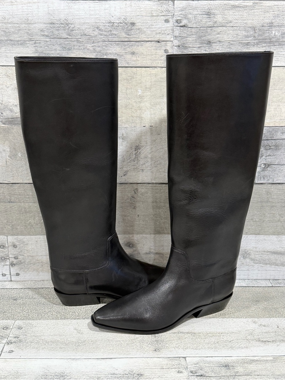 REFORMATION Dominique Knee Boot - core - black leather - Sz - 5.US